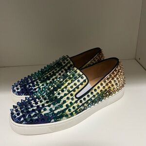 Christian Louboutin Multicolor Spiked Men’s Boat Shoes